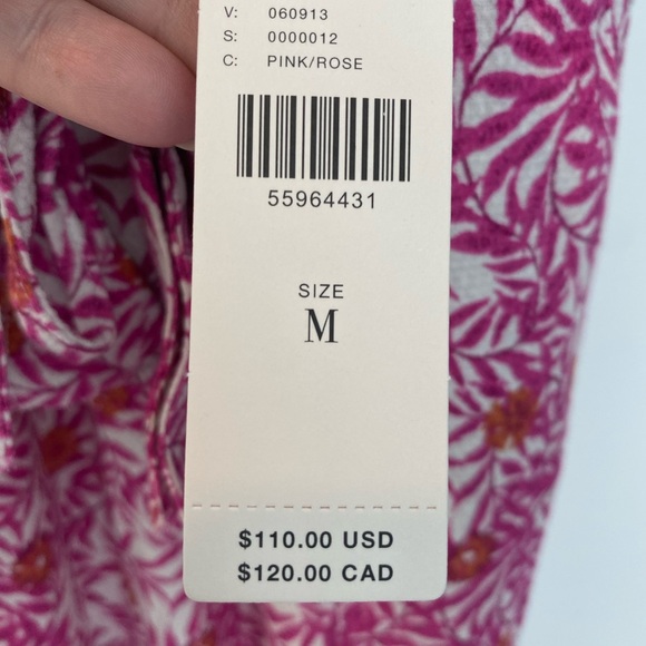 Anthropologie Pink Abstract Floral Smocked Joggers New - Picture 12 of 13